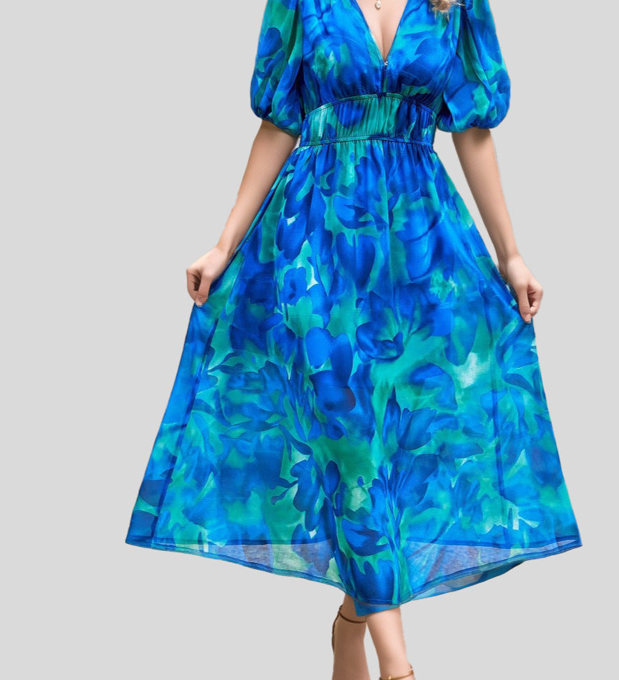 Eulalie – Robe midi fluide col V