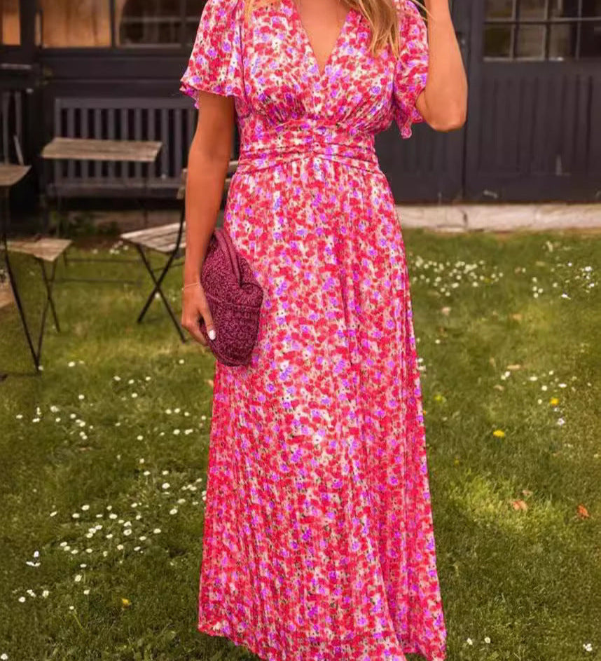 Élina – Robe longue fluide fleurie