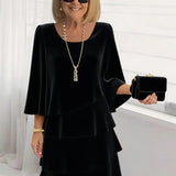 Margaux – Robe midi élégante à volants