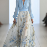 Éléonore – Robe longue fleurie élégante