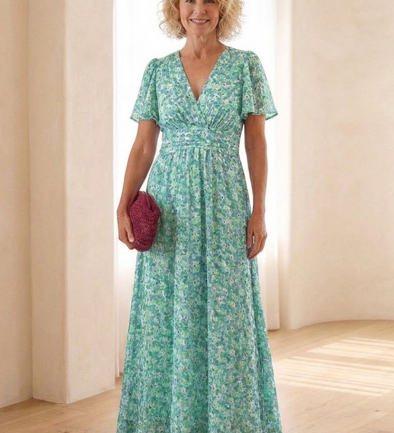Élina – Robe longue fluide fleurie