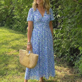 Élina – Robe longue fluide fleurie