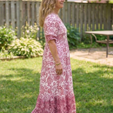 Clara – Robe midi fluide fleurie