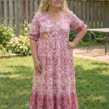 Clara – Robe midi fluide fleurie