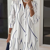 Camille – Robe chemise col ondulé