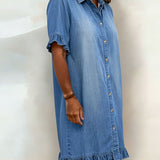 Maria | Robe en Denim Confortable avec Plis Flatteurs