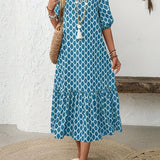 Rosalie – Robe midi fluide et confortable à motif élégant