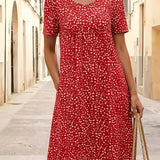 Colette – Robe midi fluide et confortable à imprimé discret