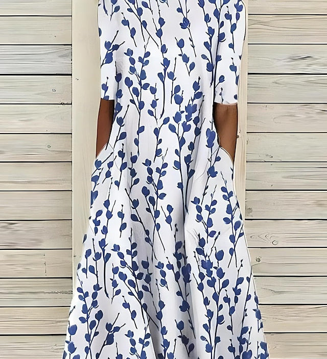Annie – Robe midi fluide et confortable à imprimé floral