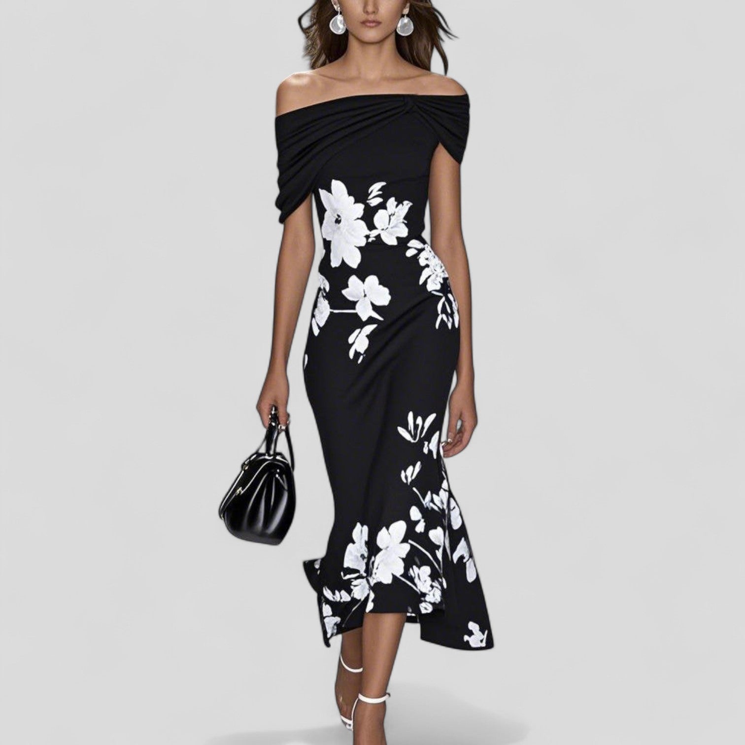 Isabelle – Robe midi élégante imprimée