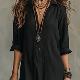 Noémie – Robe chemise bohème longue