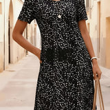 Colette – Robe midi fluide et confortable à imprimé discret