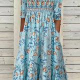 Annie – Robe midi fluide et confortable à imprimé floral