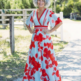 Corinne – Robe longue fleurie col V