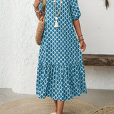 Rosalie – Robe midi fluide et confortable à motif élégant