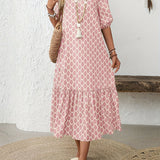 Rosalie – Robe midi fluide et confortable à motif élégant