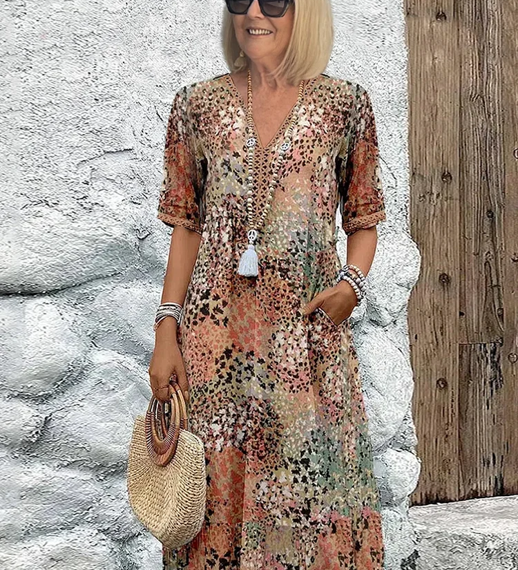 Véronique – Robe midi fluide élégante
