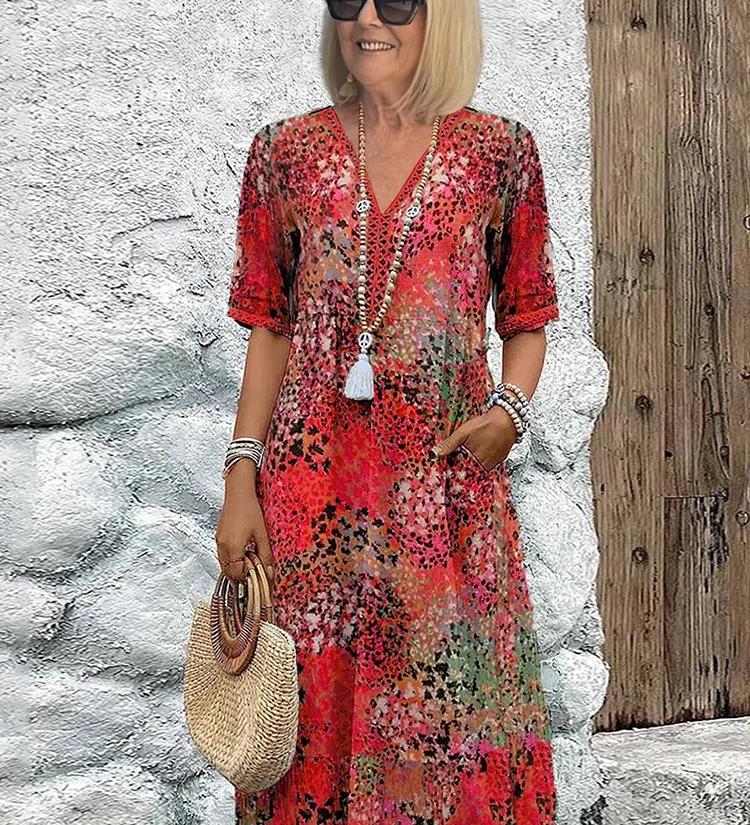 Véronique – Robe midi fluide élégante
