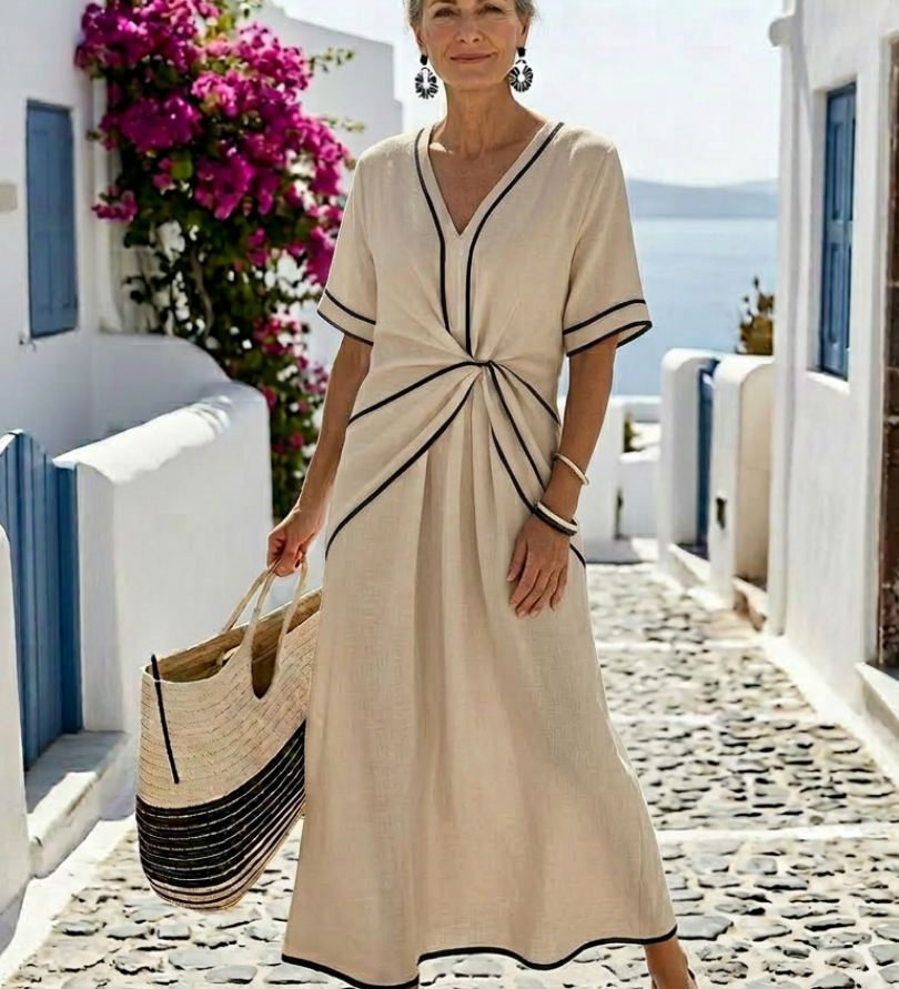 Linéa – Robe midi col V