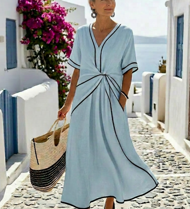 Linéa – Robe midi col V