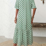 Rosalie – Robe midi fluide et confortable à motif élégant