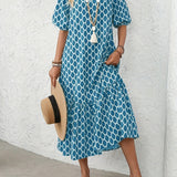 Rosalie – Robe midi fluide et confortable à motif élégant