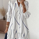 Camille – Robe chemise col ondulé