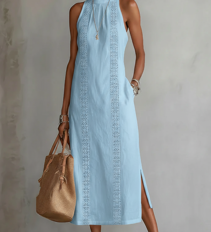 Jimena – Robe midi col mao élégante