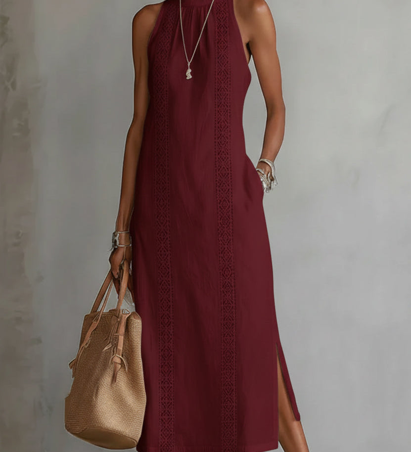 Jimena – Robe midi col mao élégante
