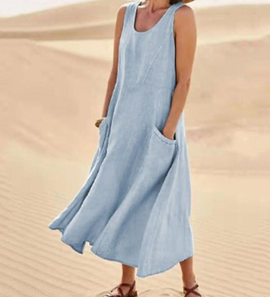 Isaline – Robe fluide légère avec poches