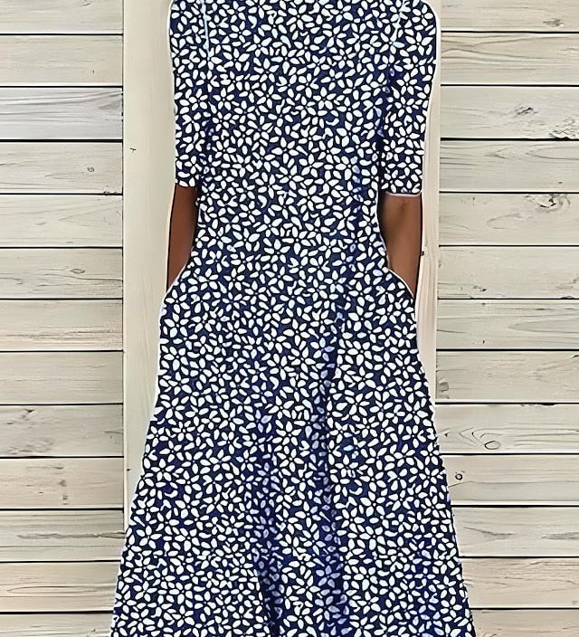Annie – Robe midi fluide et confortable à imprimé floral